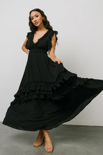 Jasmine Ruffle Maxi Dress | Black ...